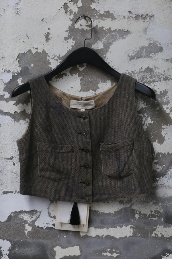 Mutedance 24 Spring/Summer Silk Button Vest MD-MD24SS52-HUI Gray PM118